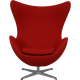 Arne Jacobsen Egg chair in red fabric