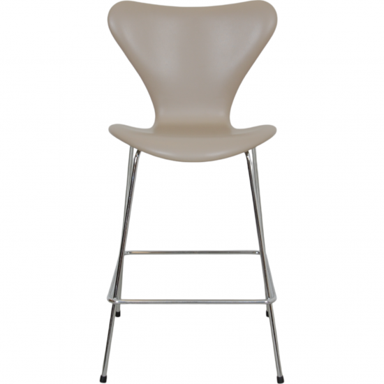 Arne Jacobsen barstool reupholstered in grey classic leather