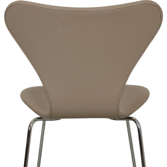 Arne Jacobsen barstool reupholstered in grey classic leather