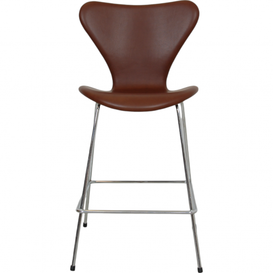 Arne Jacobsen barstool reupholstered in mokka classic leather