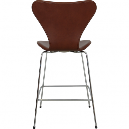 Arne Jacobsen barstool reupholstered in mokka classic leather