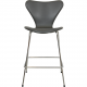 Arne Jacobsen barstool reupholstered in dark grey classic leather