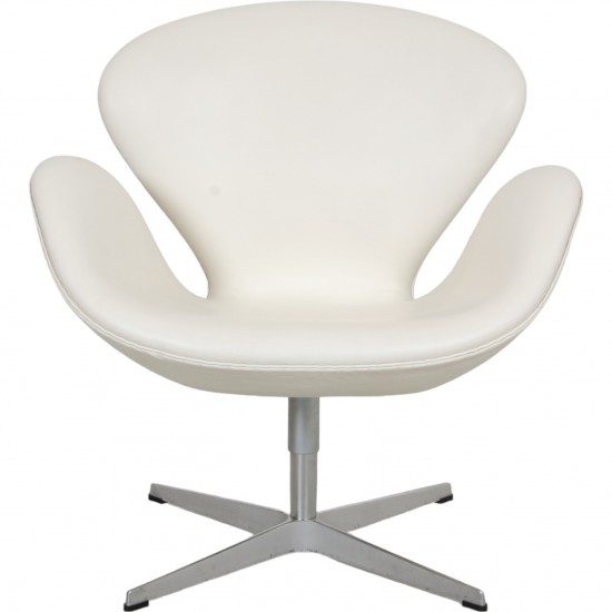 Arne Jacobsen Swan chair in white leather from 2012