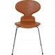 Arne Jacobsen Ant chair reupholstered in cognac classic leather 