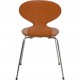 Arne Jacobsen Ant chair reupholstered in cognac classic leather 