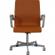 Arne Jacobsen Oxford office chair reupholstered in cognac nevada anilin leather