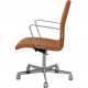 Arne Jacobsen Oxford office chair reupholstered in cognac nevada anilin leather