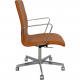 Arne Jacobsen Oxford office chair reupholstered in cognac nevada anilin leather