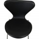 Set of four Arne Jacobsen Seven chairs in black leather 