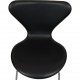 Set of four Arne Jacobsen Seven chairs in black leather 