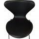 Set of four Arne Jacobsen Seven chairs in black leather 