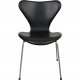 Set of four Arne Jacobsen Seven chairs in black leather 