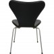 Set of four Arne Jacobsen Seven chairs in black leather 