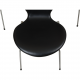 Set of six Arne Jacobsen Seven chairs in black leather