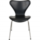 Set of six Arne Jacobsen Seven chairs in black leather