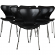 Set of 6 Arne Jacobsen Seven chairs in black leather