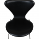 Set of 6 Arne Jacobsen Seven chairs in black leather