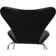 Set of 6 Arne Jacobsen Seven chairs in black leather