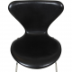 Set of 6 Arne Jacobsen Seven chairs in black leather