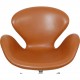 Arne Jacobsen Swan chair in cognac classic leather with tilt