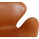 Arne Jacobsen Swan chair in cognac classic leather with tilt