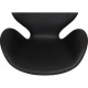 Arne Jacobsen Swan chair with Height-adjustment in black leather