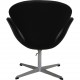 Arne Jacobsen Swan chair with Height-adjustment in black leather