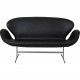 Arne Jacobsen Svane sofa i sort Aura læder