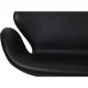 Arne Jacobsen Svane sofa i sort Aura læder