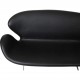 Arne Jacobsen Svane sofa i sort Aura læder