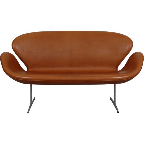 Arne Jacobsen Swan sofa in cognac leather