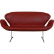 Arne Jacobsen Swan sofa in red leather