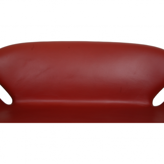 Arne Jacobsen Svanen sofa i rødt læder