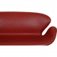 Arne Jacobsen Svanen sofa i rødt læder