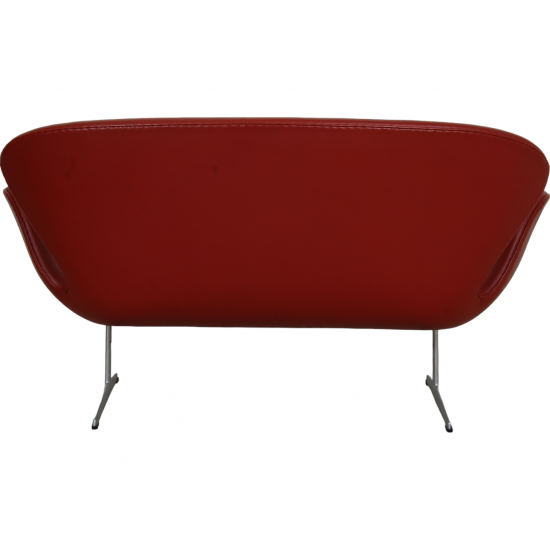 Arne Jacobsen Svanen sofa i rødt læder