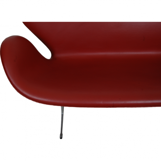 Arne Jacobsen Svanen sofa i rødt læder