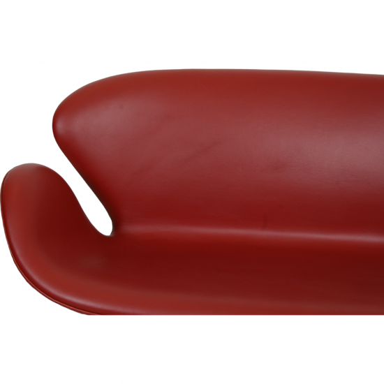 Arne Jacobsen Svanen sofa i rødt læder