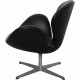 Arne Jacobsen vintage Swan chair in black leather