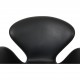 Arne Jacobsen vintage Swan chair in black leather