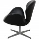 Arne Jacobsen vintage Swan chair in black leather