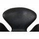 Arne Jacobsen vintage Swan chair in black leather