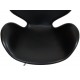 Arne Jacobsen Swan chair low model in black leather