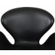 Arne Jacobsen Swan chair low model in black leather