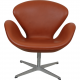 Arne Jacobsen Swan chair in cognac Aura leather