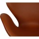 Arne Jacobsen Vintage swan chair reupholstered in Walnut aniline leather