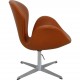 Arne Jacobsen Vintage swan chair reupholstered in Walnut aniline leather