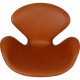 Arne Jacobsen Vintage swan chair reupholstered in Walnut aniline leather