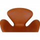 Arne Jacobsen Vintage swan chair reupholstered in Walnut aniline leather