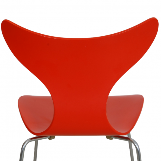 Set orange Arne Jacobsen Lilly chairs (6)