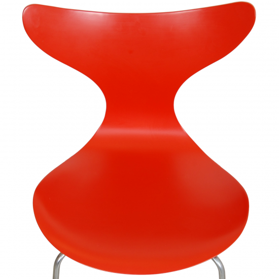 Sæt Arne Jacobsen orange lakeret Lilje stole (6)